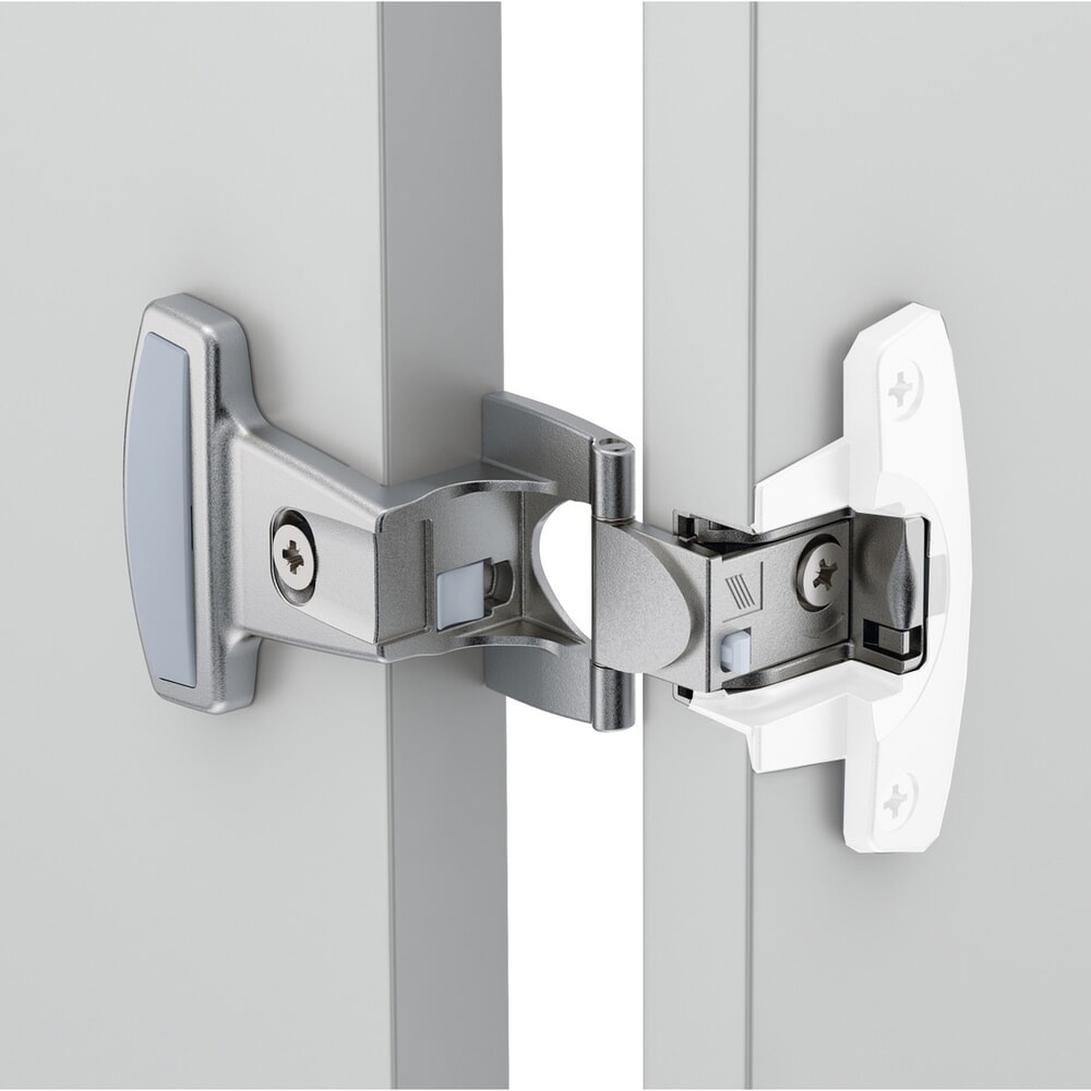 Produktabbildung Nr. 3: HETTICH Grundscharnier Selekta Pro 2000, mit Spreizmuffen, vorliegend, halb vorliegend, vernickelt