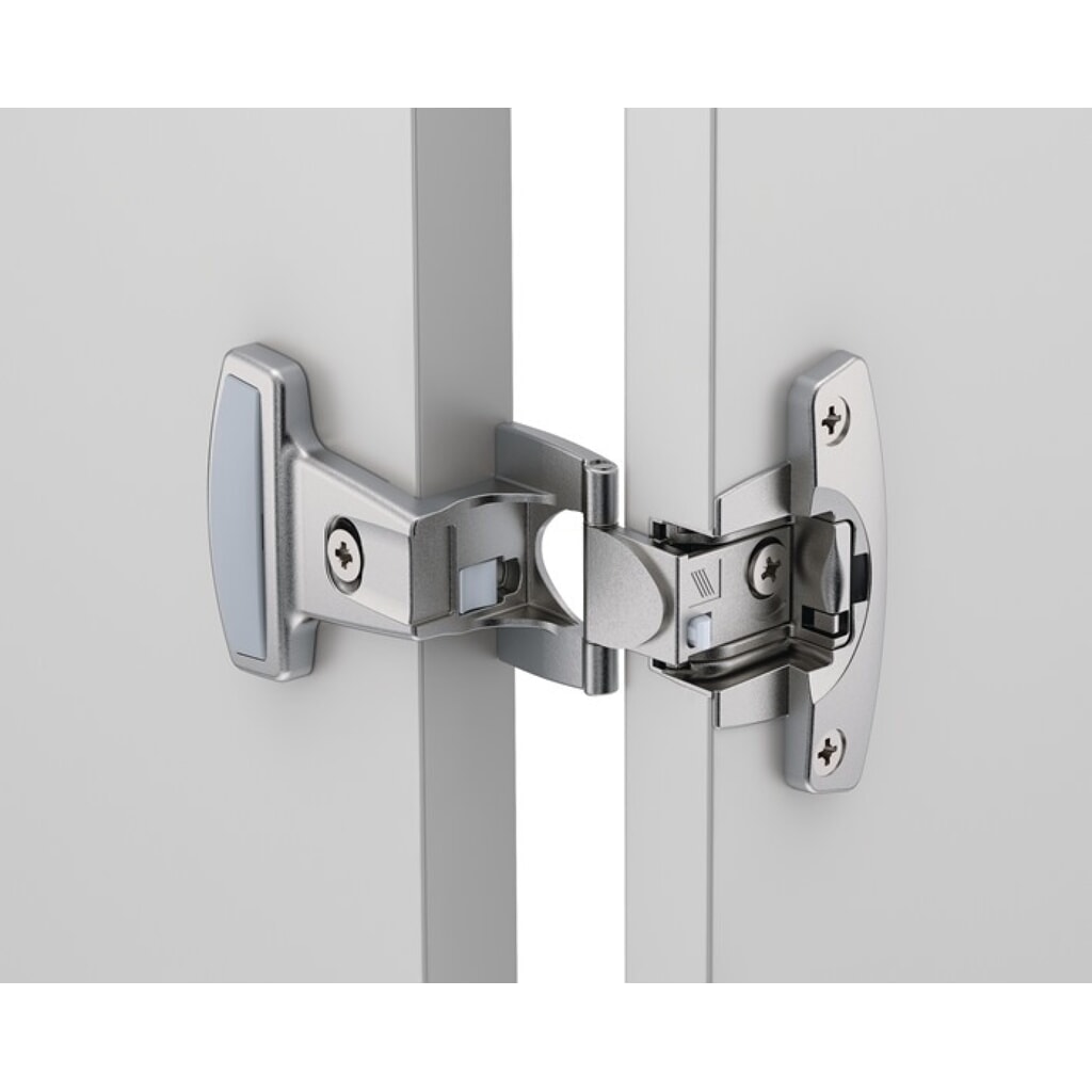 HETTICH Grundscharnier Selekta Pro 2000, mit Spreizmuffen, vorliegend, halb vorliegend, vernickelt Produktabbildung: HETTICH Grundscharnier Selekta Pro 2000, mit Spreizmuffen, vorliegend, halb vorliegend, vernickelt