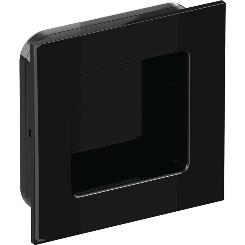 Produktabbildung: HEWI Schiebetürmuschel 544.60, quadratisch passend für Holztüren, Polyamid 90 tiefschwarz glänzend, Länge 60 mm Breite 60 mm