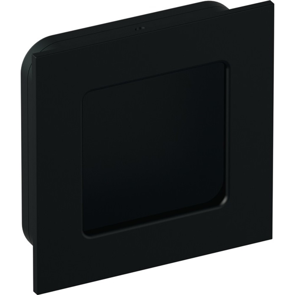 Produktabbildung: HEWI Schiebetürmuschel 544.60B, Türstärke ab 17 mm passend für Holztüren, Polyamid 90 tiefschwarz matt quadratisch, Länge 60 mm Breite 60 mm