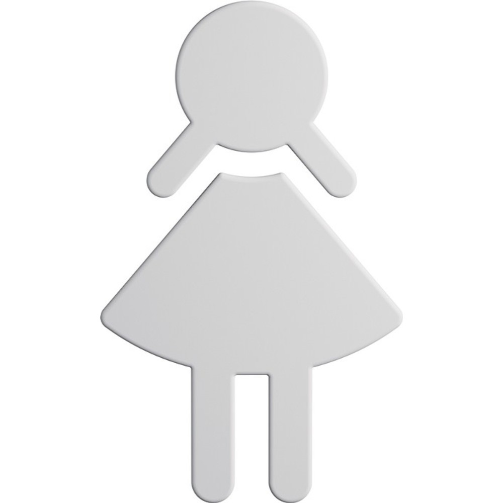 Produktabbildung: HEWI Symbol Frau 801.91B020, Breite 87 mm Höhe 150 mm Stärke 3 mm, Polyamid Farb-Nr. 98