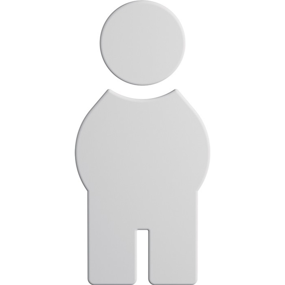 Produktabbildung: HEWI Symbol Mann 801.91B010, Breite 71,5 mm Höhe 150 mm Stärke 3 mm, Polyamid Farb-Nr. 98