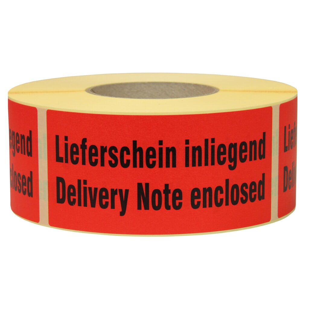 Hinweisetikett "Lieferschein inliegend", LxB 145 x 70 mm, 1 Rolle á 1.000 Stück Produktabbildung: Hinweisetikett "Lieferschein inliegend", LxB 145 x 70 mm, 1 Rolle á 1.000 Stück