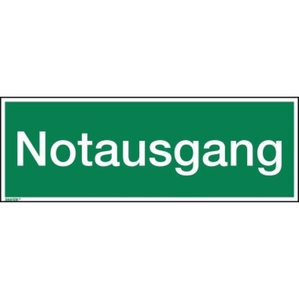 Produktabbildung: Hinweisschild Notausgang 297x105mm PVC