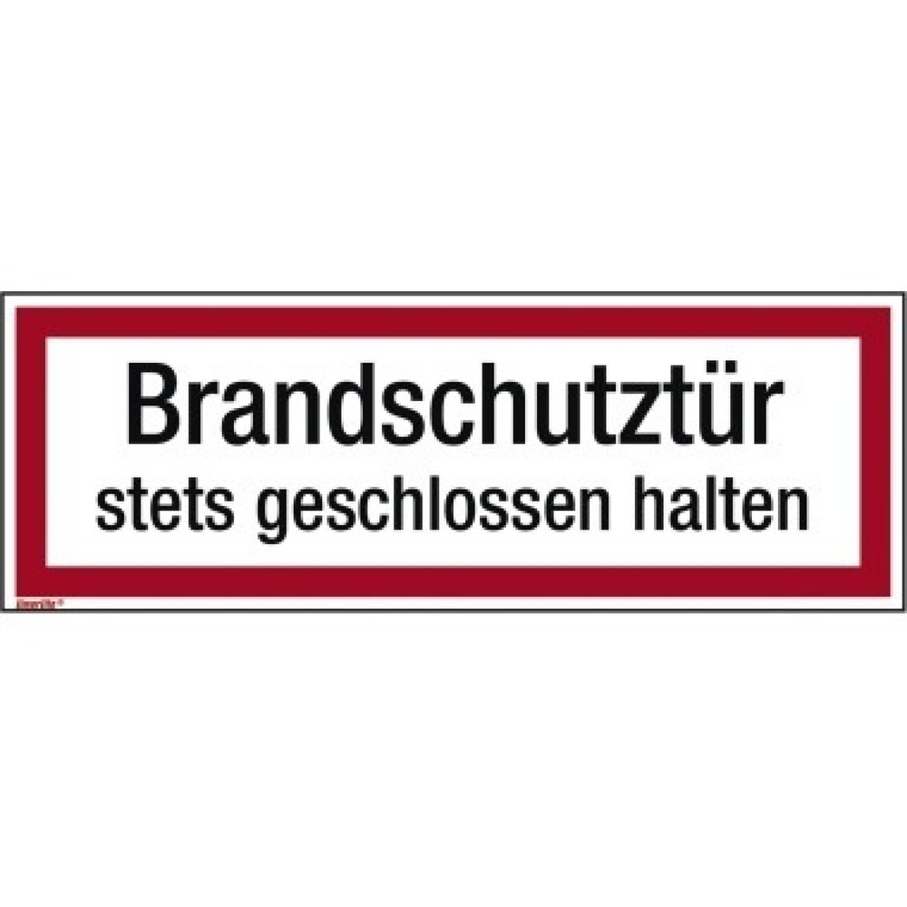 Produktabbildung: Hinweisschild Brandschutztür 297x105mm Folie