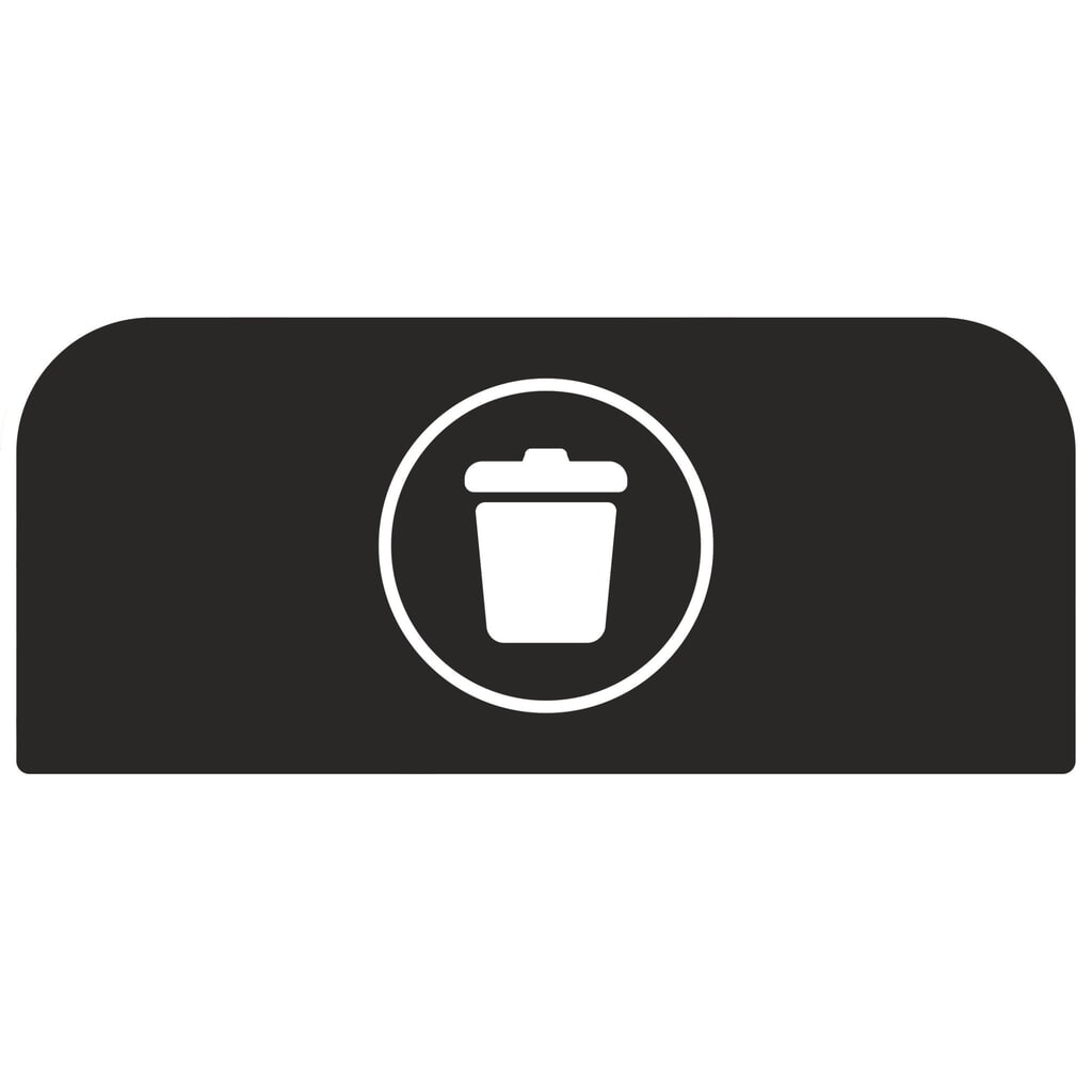 Produktabbildung: Hinweistafel Abfall für Rubbermaid® Configure Recycling Abfallbehälter, 57 Liter, schwarz