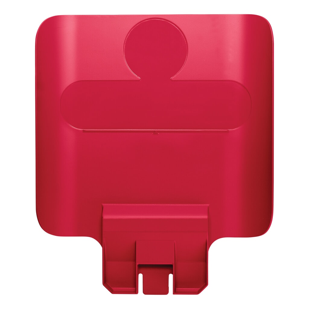 Produktabbildung: Hinweistafel für Rubbermaid® Slim Jim Recycling-Station, rot