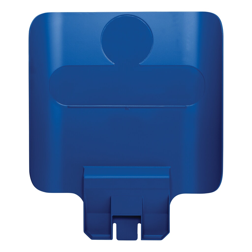 Produktabbildung: Hinweistafel für Rubbermaid® Slim Jim Recycling-Station, blau