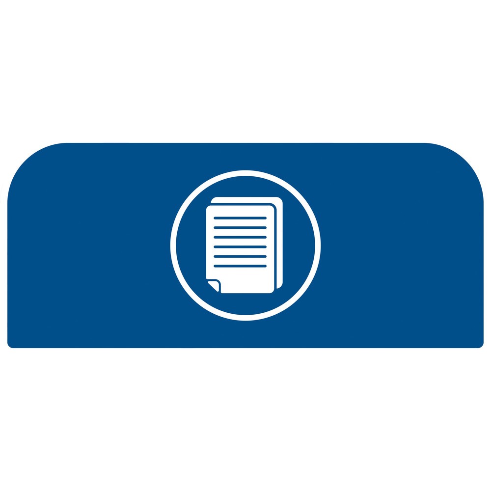 Produktabbildung: Hinweistafel Papier für Rubbermaid® Configure Recycling Abfallbehälter, 57 Liter, blau