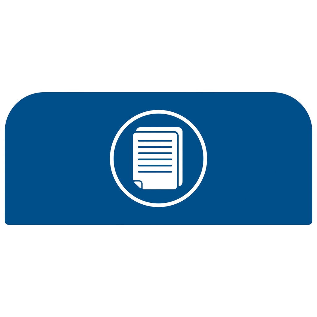 Hinweistafel Papier für Rubbermaid® Configure Recycling Abfallbehälter, 57 Liter, blau Produktabbildung: Hinweistafel Papier für Rubbermaid® Configure Recycling Abfallbehälter, 57 Liter, blau