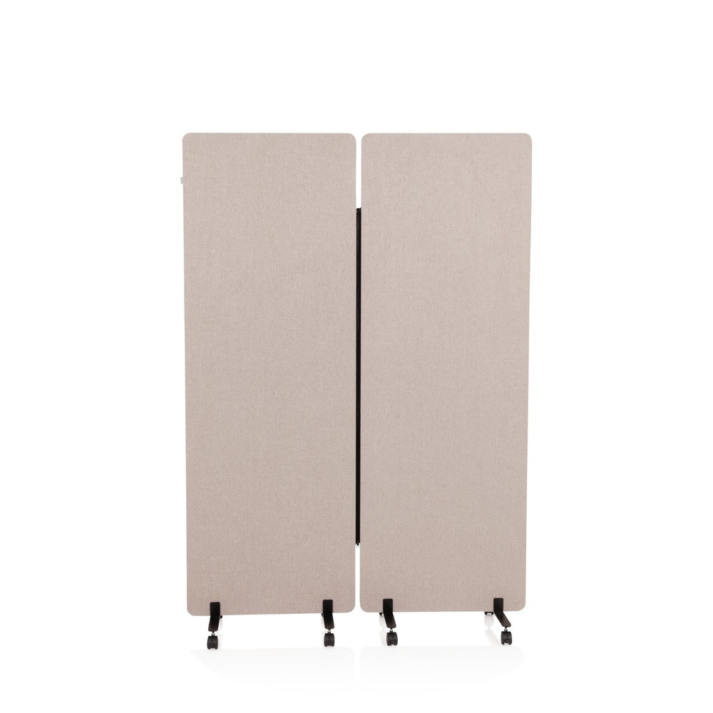 Produktabbildung: hjh OFFICE Mobiles Akustik-Trennwand-System FLEXMIUT 2er Set, taupe