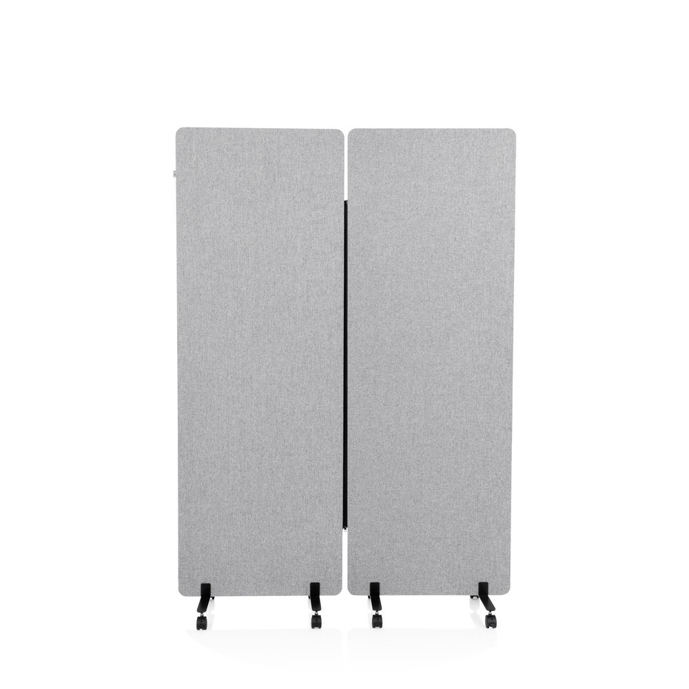 Produktabbildung: hjh OFFICE Mobiles Akustik-Trennwand-System FLEXMIUT 2er Set, hellgrau