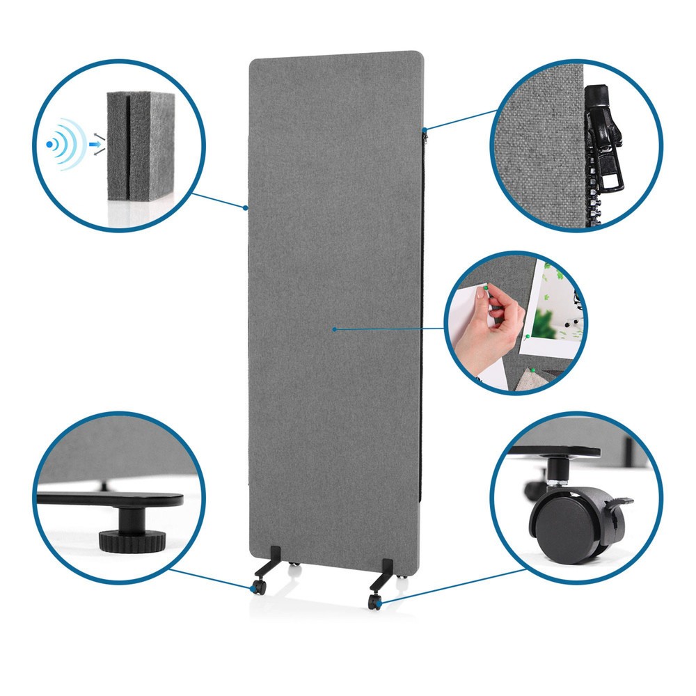 Produktabbildung Nr. 3: hjh OFFICE Mittelstück zu Trennwand System FLEXMIUT, dunkelgrau