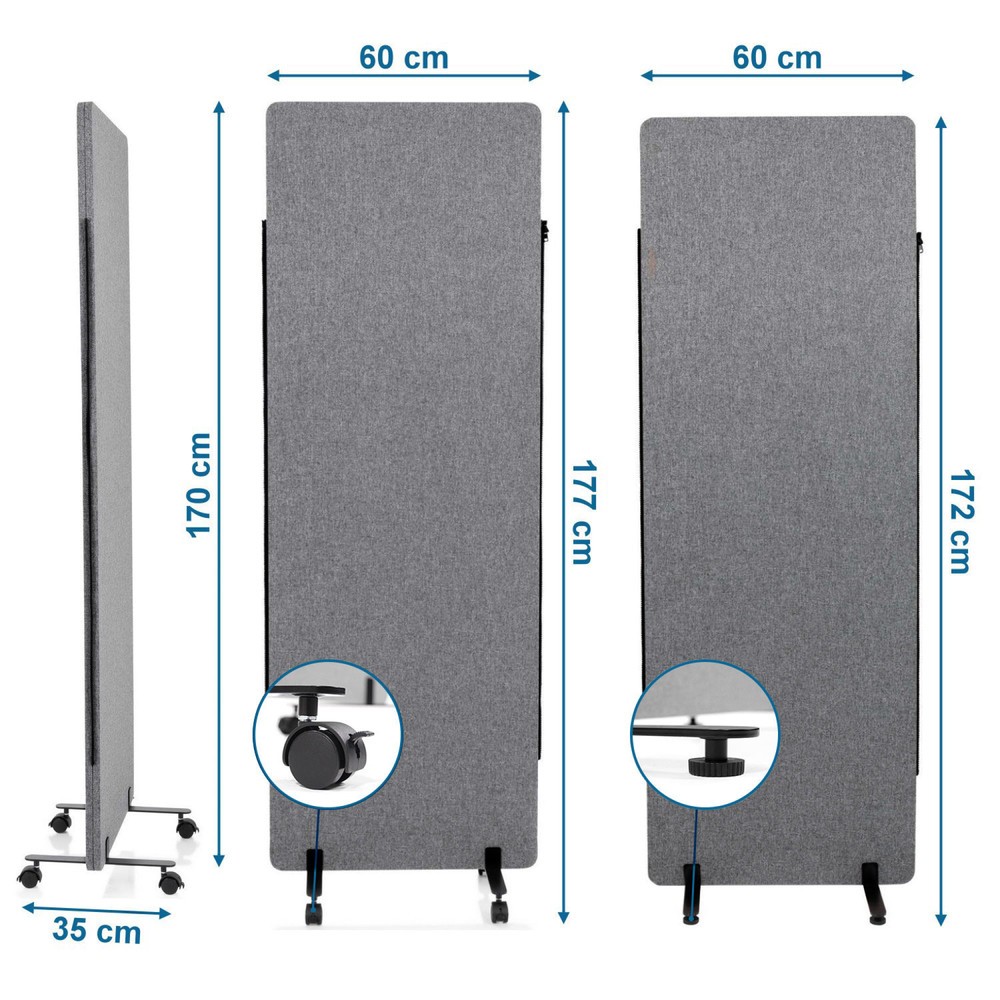 Produktabbildung Nr. 5: hjh OFFICE Mittelstück zu Trennwand System FLEXMIUT, dunkelgrau