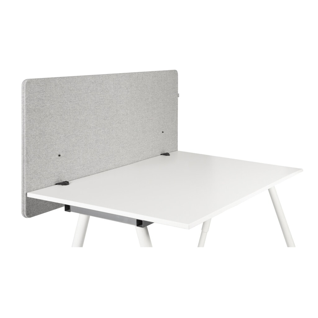 hjh OFFICE Akustik Tischtrennwand FLEXMIUT D 120 cm, hellgrau Produktabbildung: hjh OFFICE Akustik Tischtrennwand FLEXMIUT D 120 cm, hellgrau