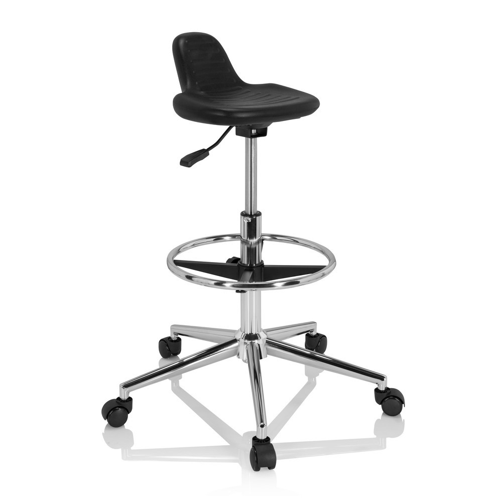 Produktabbildung Nr. 2: hjh OFFICE Arbeitsstuhl / Arbeitshocker TOP WORK 3 I Hartschaum, schwarz