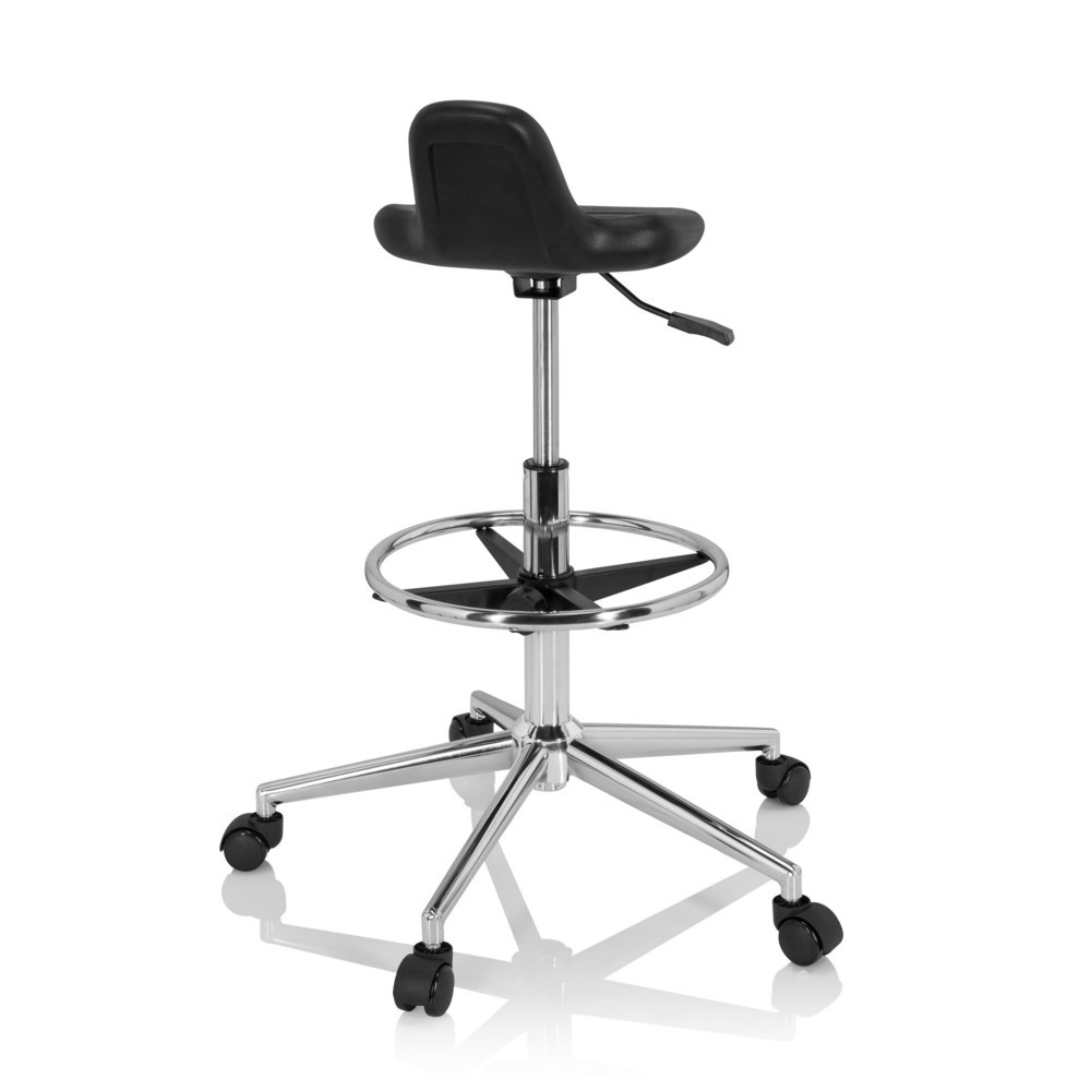 Produktabbildung Nr. 5: hjh OFFICE Arbeitsstuhl / Arbeitshocker TOP WORK 3 I Hartschaum, schwarz