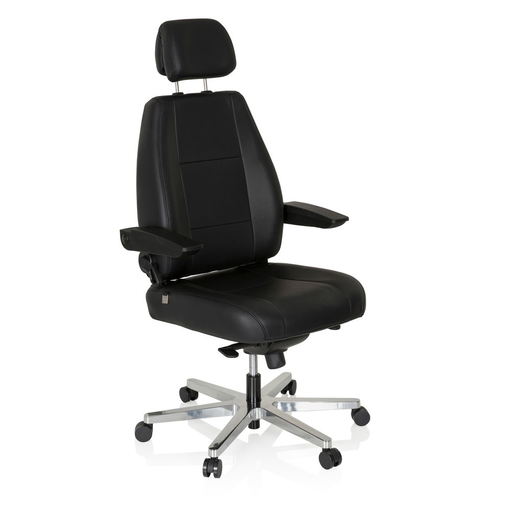 Produktabbildung Nr. 2: hjh OFFICE Arbeitsstuhl / Chefsessel 24 HOURS Leder, schwarz