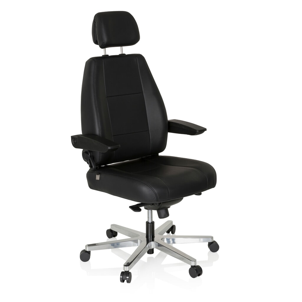 Produktabbildung Nr. 3: hjh OFFICE Arbeitsstuhl / Chefsessel 24 HOURS Leder, schwarz