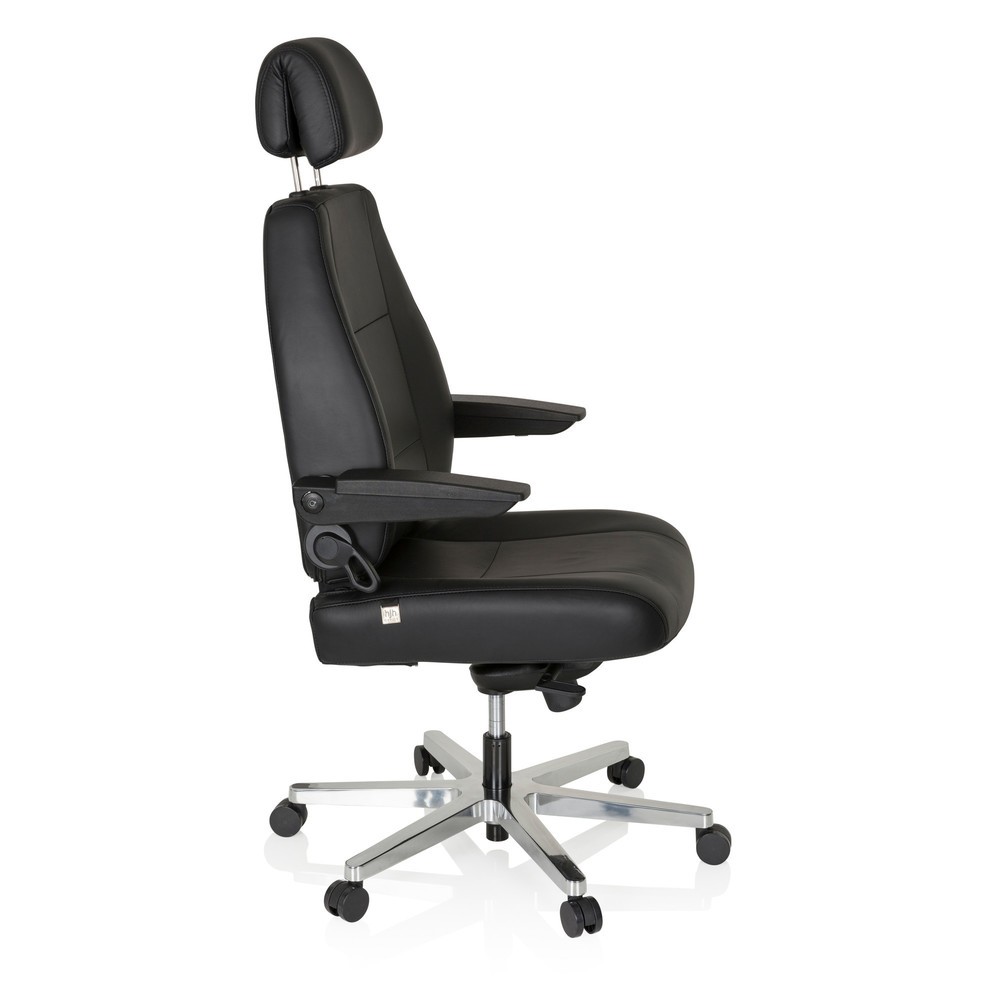 Produktabbildung Nr. 3: hjh OFFICE Arbeitsstuhl / Chefsessel 24 HOURS Leder, schwarz