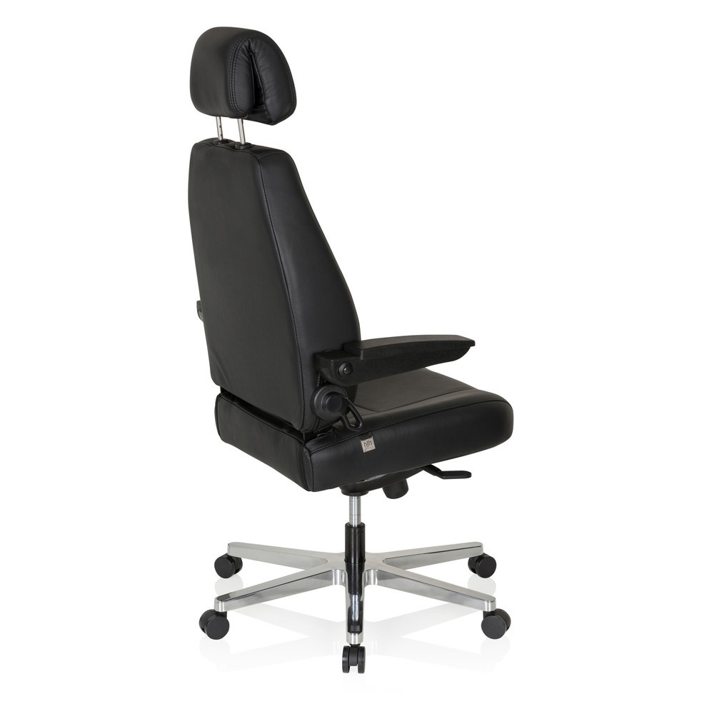 Produktabbildung Nr. 4: hjh OFFICE Arbeitsstuhl / Chefsessel 24 HOURS Leder, schwarz