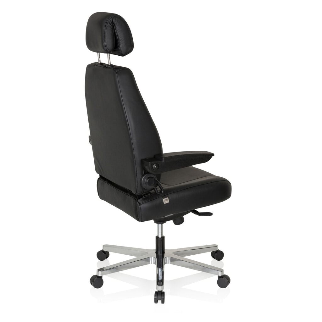 Produktabbildung Nr. 5: hjh OFFICE Arbeitsstuhl / Chefsessel 24 HOURS Leder, schwarz