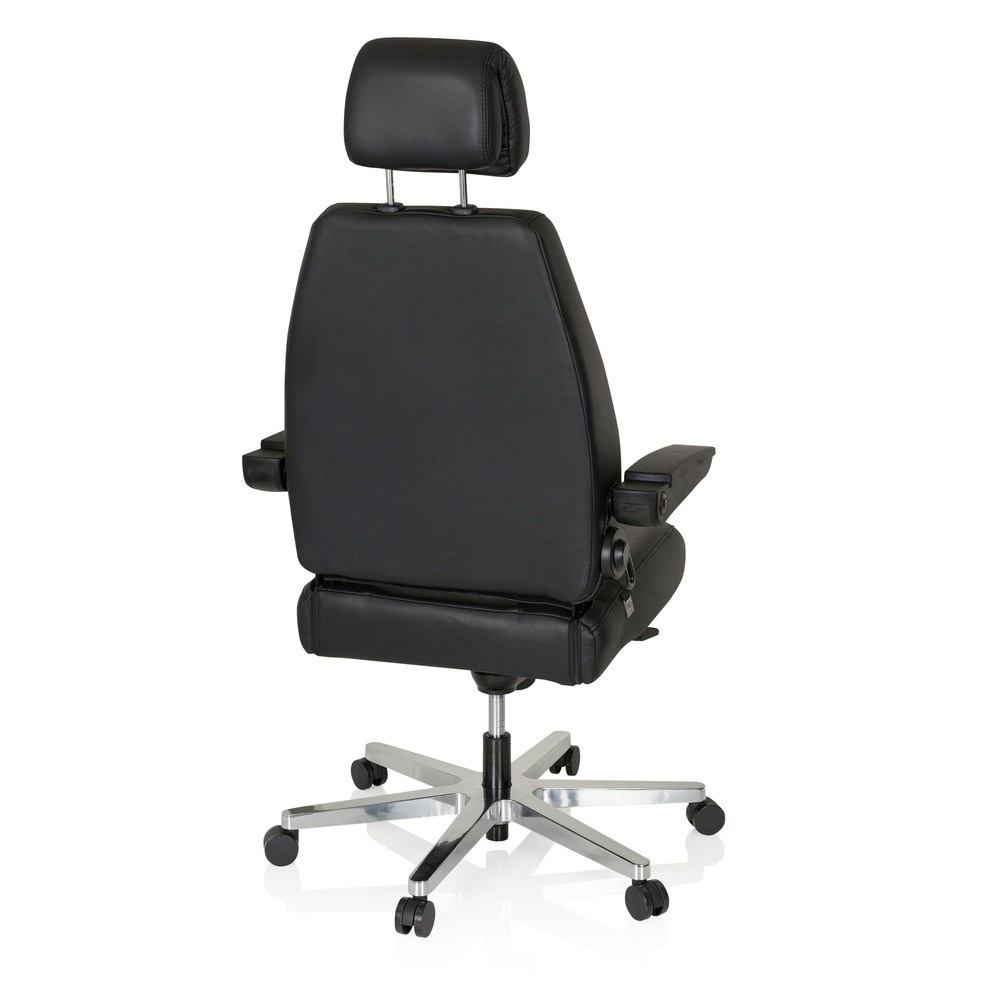 Produktabbildung Nr. 5: hjh OFFICE Arbeitsstuhl / Chefsessel 24 HOURS Leder, schwarz