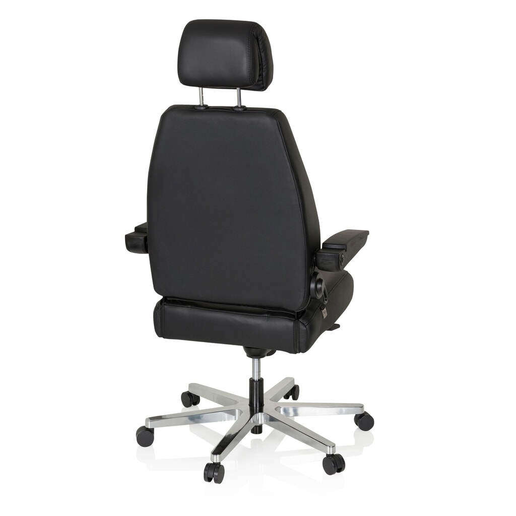 Produktabbildung Nr. 6: hjh OFFICE Arbeitsstuhl / Chefsessel 24 HOURS Leder, schwarz