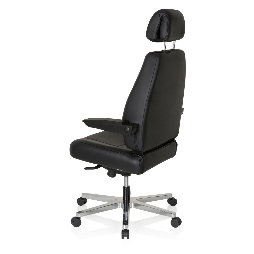 Produktabbildung Nr. 7: hjh OFFICE Arbeitsstuhl / Chefsessel 24 HOURS Leder, schwarz