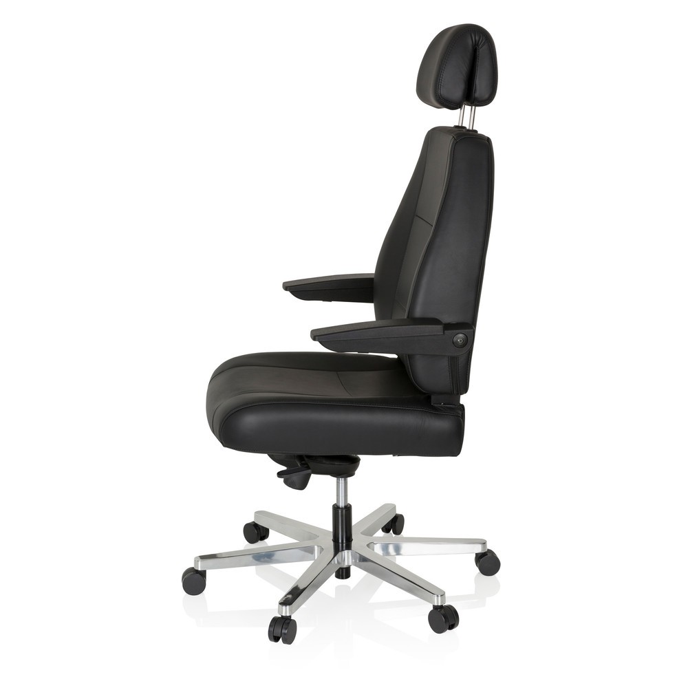 Produktabbildung Nr. 8: hjh OFFICE Arbeitsstuhl / Chefsessel 24 HOURS Leder, schwarz