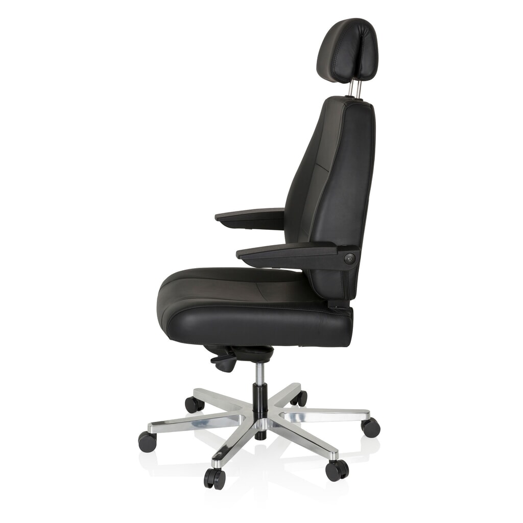 hjh OFFICE Arbeitsstuhl / Chefsessel 24 HOURS Leder, schwarz Produktabbildung Nr. 9: hjh OFFICE Arbeitsstuhl / Chefsessel 24 HOURS Leder, schwarz