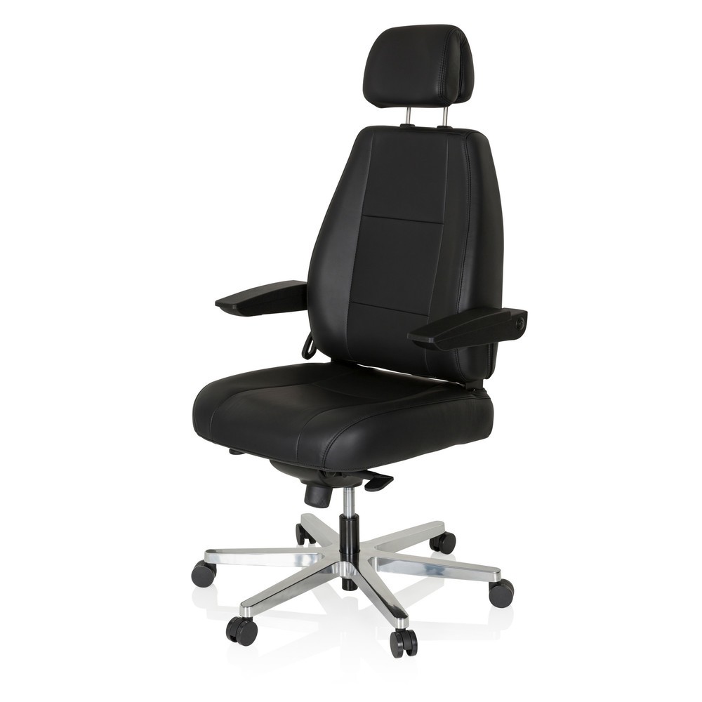 Produktabbildung Nr. 9: hjh OFFICE Arbeitsstuhl / Chefsessel 24 HOURS Leder, schwarz