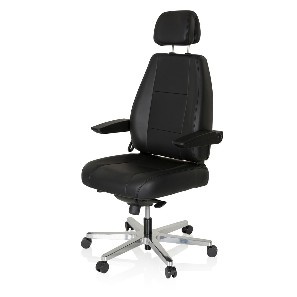 Produktabbildung Nr. 10: hjh OFFICE Arbeitsstuhl / Chefsessel 24 HOURS Leder, schwarz