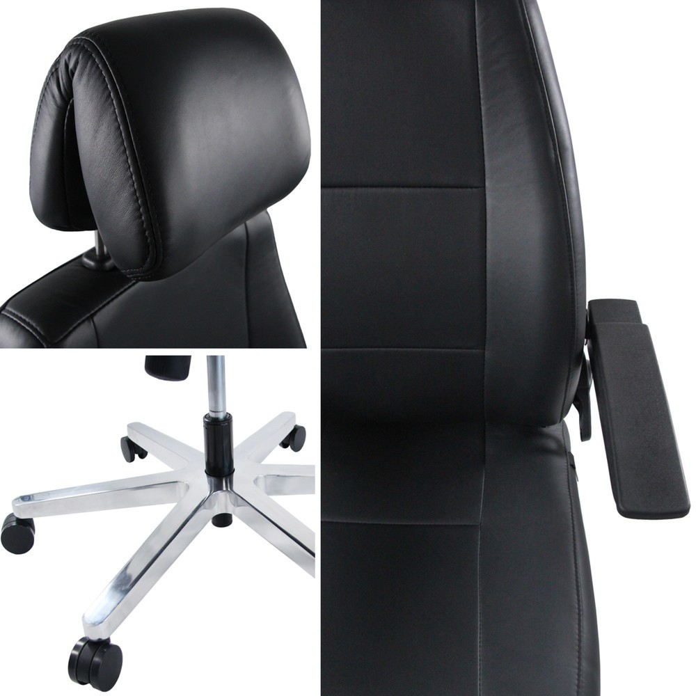 Produktabbildung Nr. 10: hjh OFFICE Arbeitsstuhl / Chefsessel 24 HOURS Leder, schwarz