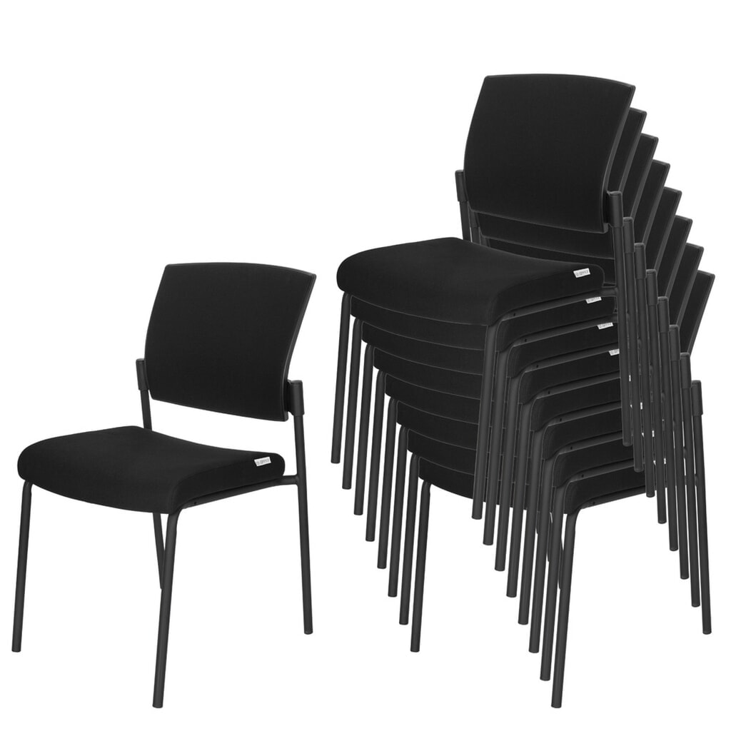 Produktabbildung Nr. 3: hjh OFFICE Besucherstuhl / Konferenzstuhl K9 V PRO Stoff, schwarz
