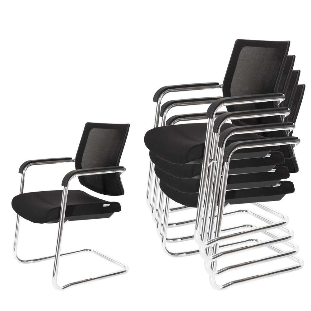 Produktabbildung Nr. 2: hjh OFFICE Besucherstuhl / Konferenzstuhl LEVIA V, schwarz