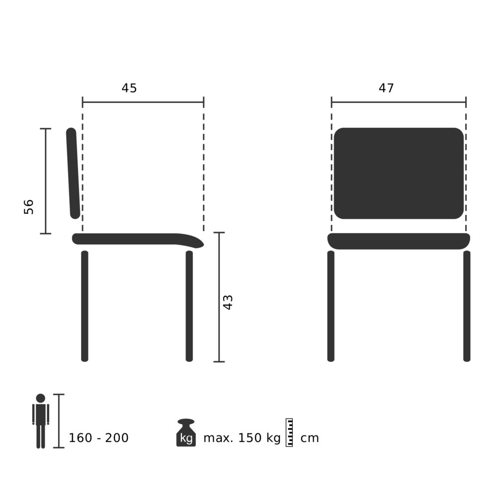 Produktabbildung Nr. 5: hjh OFFICE Besucherstuhl / Konferenzstuhl LEVIA VP Stoff, schwarz