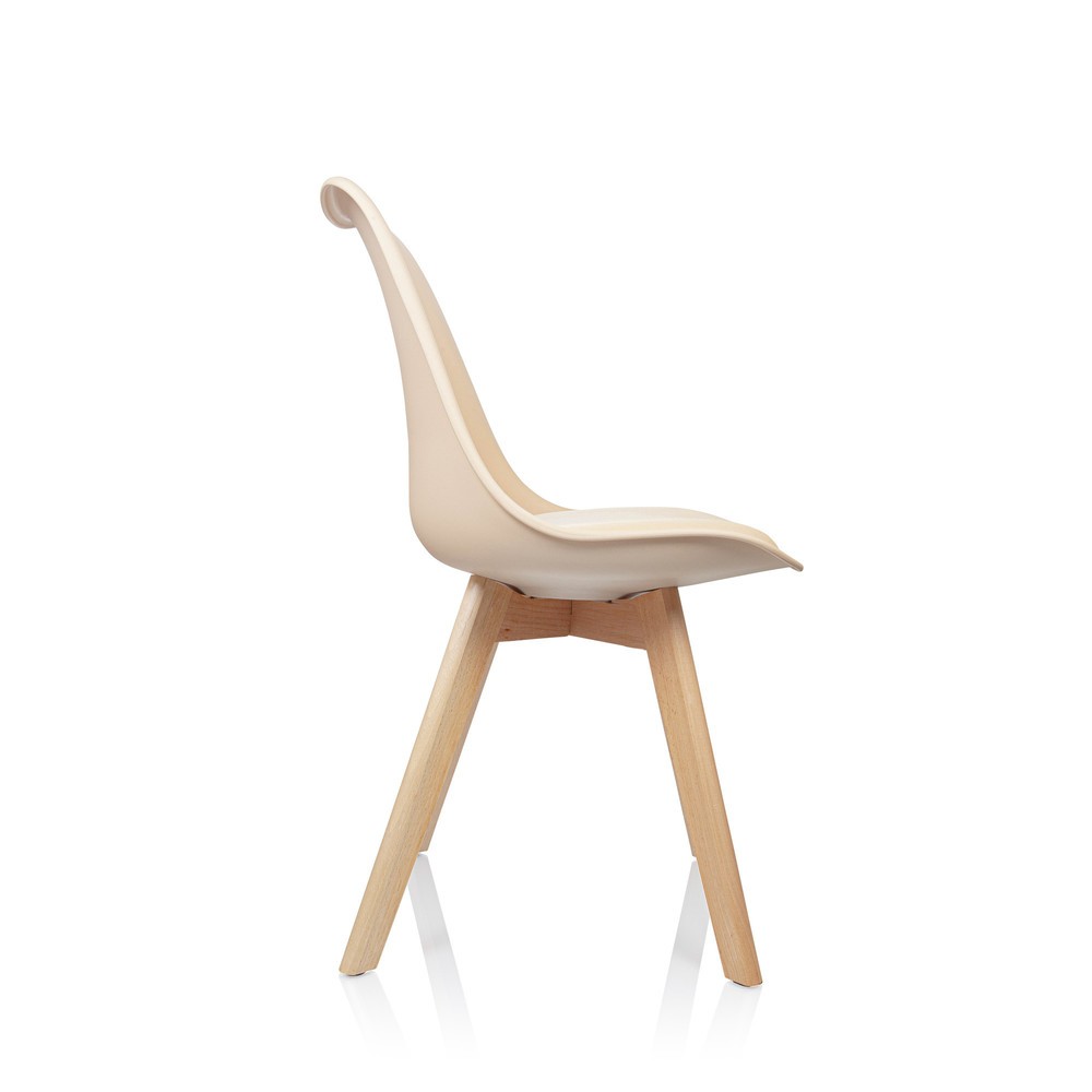 Produktabbildung Nr. 7: hjh OFFICE Besucherstuhl / Schalenstuhl SCANDI Kunststoff, 4er Pack, beige