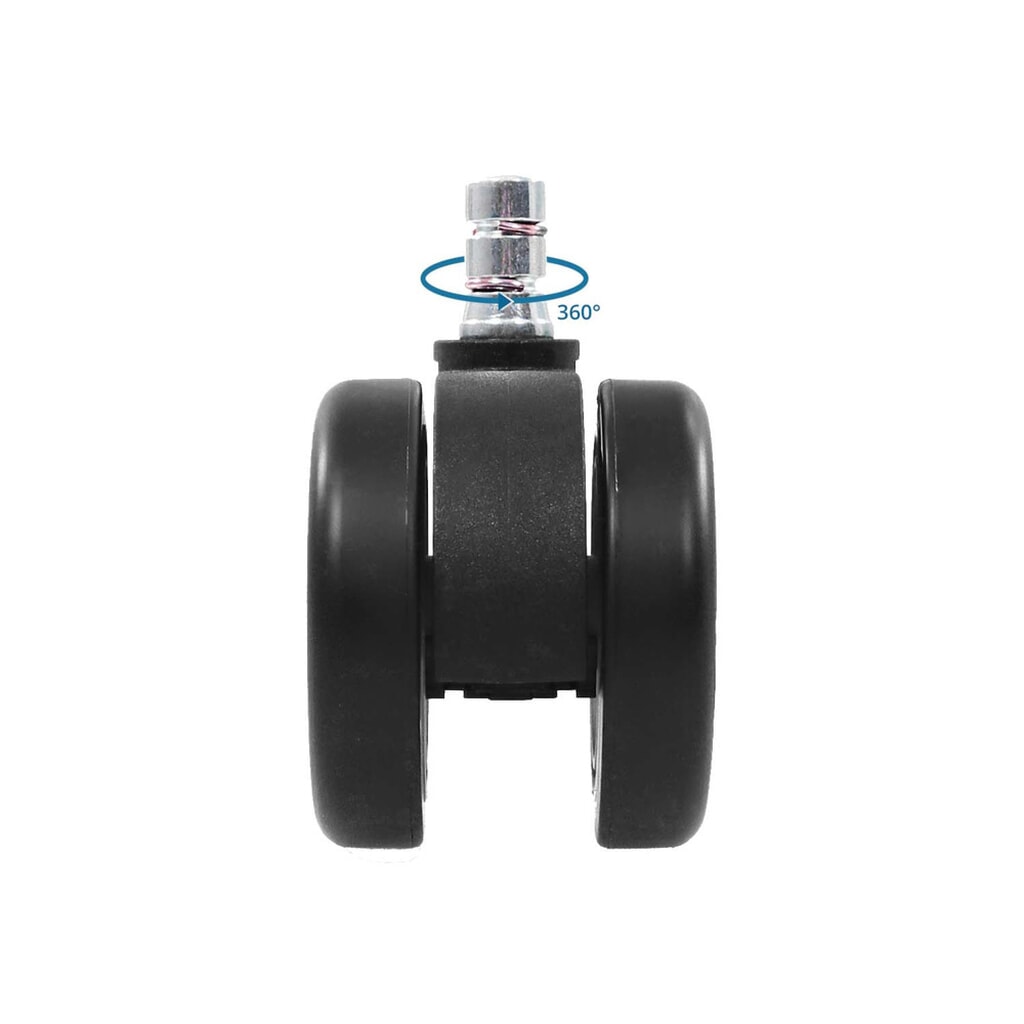 hjh OFFICE 5x Hartbodenrollen ROLO COLOR 60 11 mm / 60 mm Büro-Stuhl-Rollen für Hartböden (5er Pack), schwarz/weiß Produktabbildung Nr. 3: hjh OFFICE 5x Hartbodenrollen ROLO COLOR 60 11 mm / 60 mm Büro-Stuhl-Rollen für Hartböden (5er Pack), schwarz/weiß