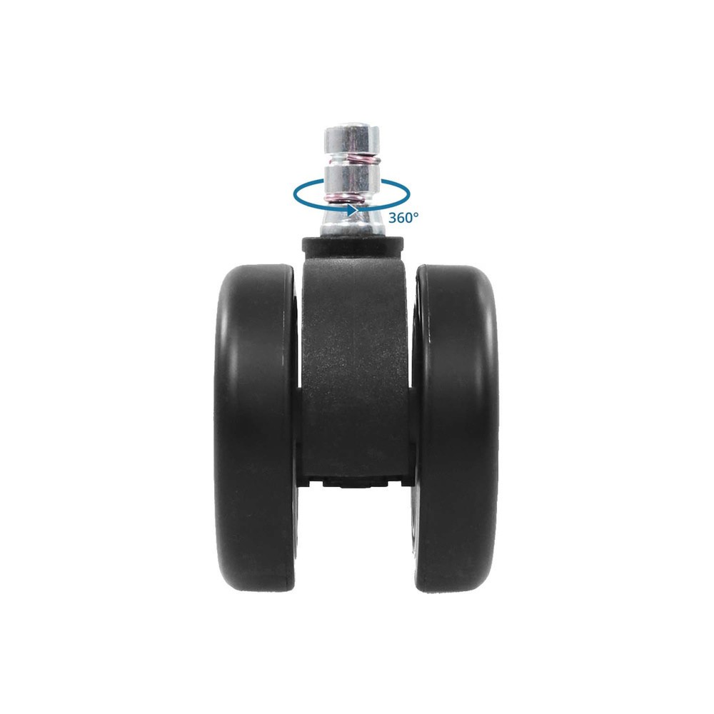Produktabbildung Nr. 3: hjh OFFICE 5x Hartbodenrollen ROLO COLOR 60 11 mm / 60 mm Büro-Stuhl-Rollen für Hartböden (5er Pack), schwarz/schw