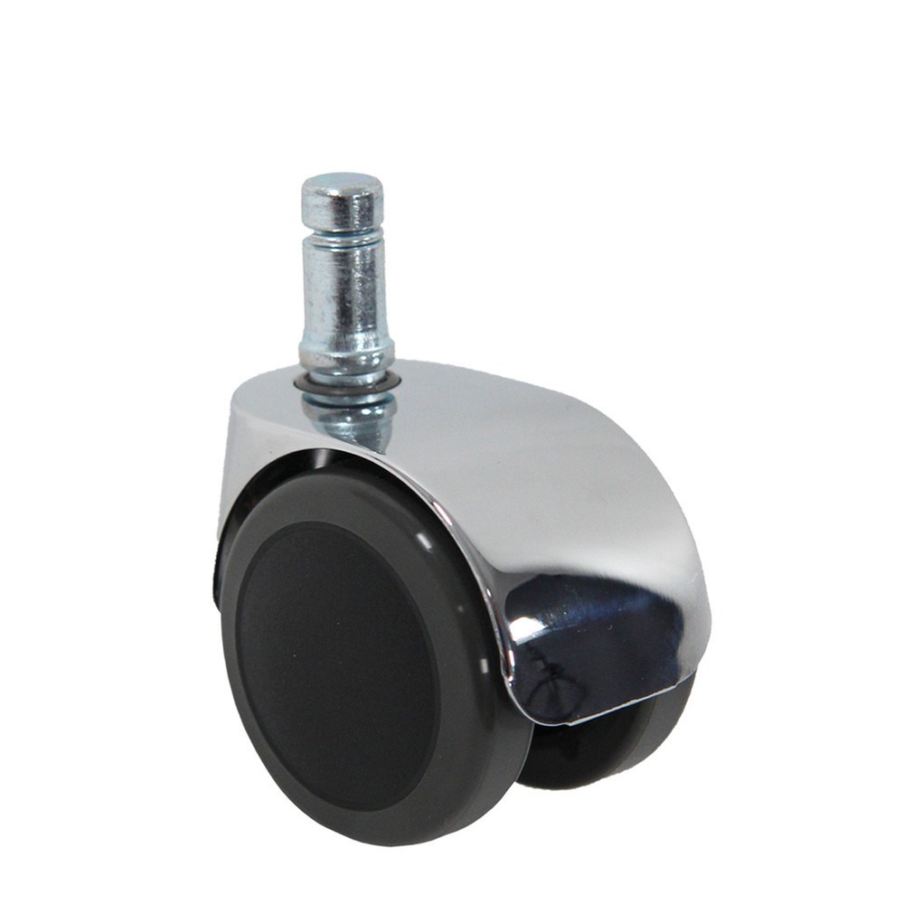 Produktabbildung Nr. 1: hjh OFFICE 5x Design-Rollen ROLO LUX 11 mm / 50 mm Büro-Stuhl-Rollen für Hartböden Chrom, (5er Pack)