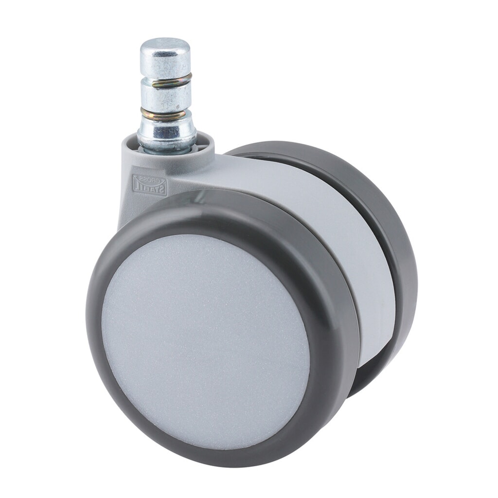 hjh OFFICE 5x Hartbodenrollen ROLO MOVE 60 No-Noise 11 mm / 60 mm (5er Pack) Büro-Stuhl-Rollen, weiß/grau Produktabbildung: hjh OFFICE 5x Hartbodenrollen ROLO MOVE 60 No-Noise 11 mm / 60 mm (5er Pack) Büro-Stuhl-Rollen, weiß/grau