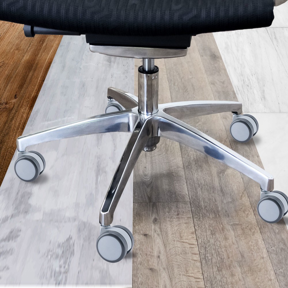 Produktabbildung Nr. 4: hjh OFFICE 5x Hartbodenrollen ROLO MOVE 60 No-Noise 11 mm / 60 mm (5er Pack) Büro-Stuhl-Rollen, weiß/grau
