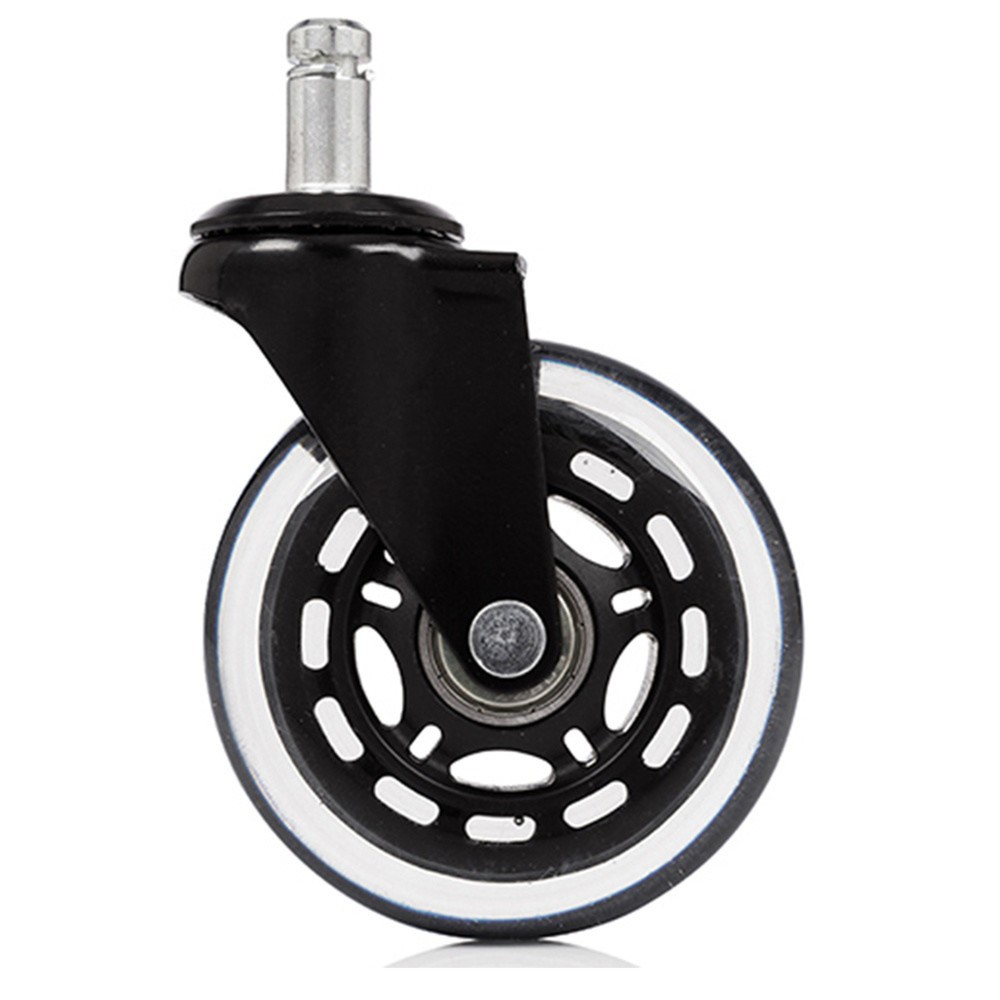 Produktabbildung Nr. 2: hjh OFFICE 5x Hartbodenrollen ROLO SKATE 11 mm / 75 mm Büro-Stuhl-Rollen schwarz / transparent (5er Pack)