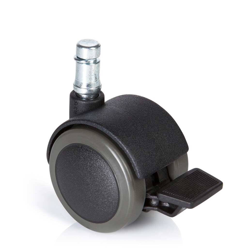 Produktabbildung: hjh OFFICE 5x Hartbodenrollen mit Feststellbremse ROLO STOP 11 mm / 50 mm, (5er Pack)