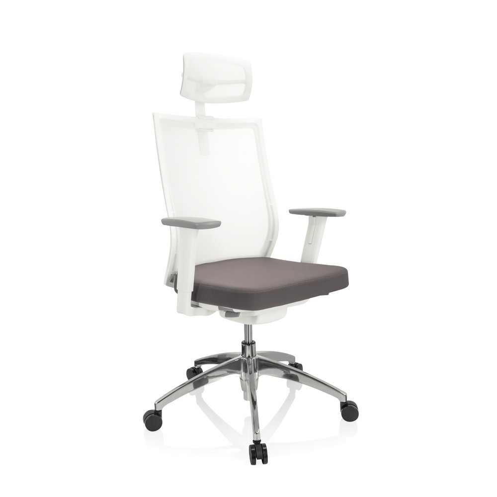 Produktabbildung Nr. 8: hjh OFFICE Bürostuhl / Drehstuhl ASPEN WHITE PRO Netzstoff transparent / Sitz Stoff, grau