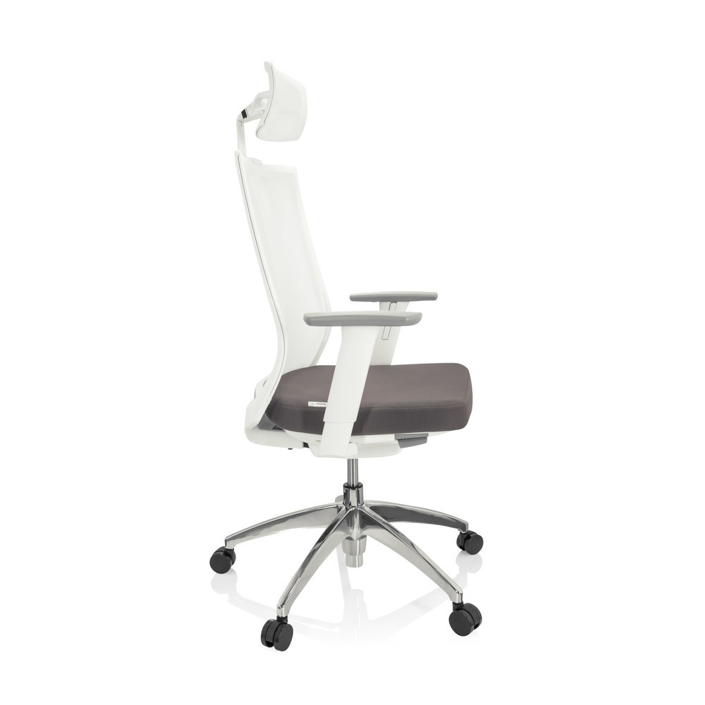Produktabbildung Nr. 9: hjh OFFICE Bürostuhl / Drehstuhl ASPEN WHITE PRO Netzstoff transparent / Sitz Stoff, grau