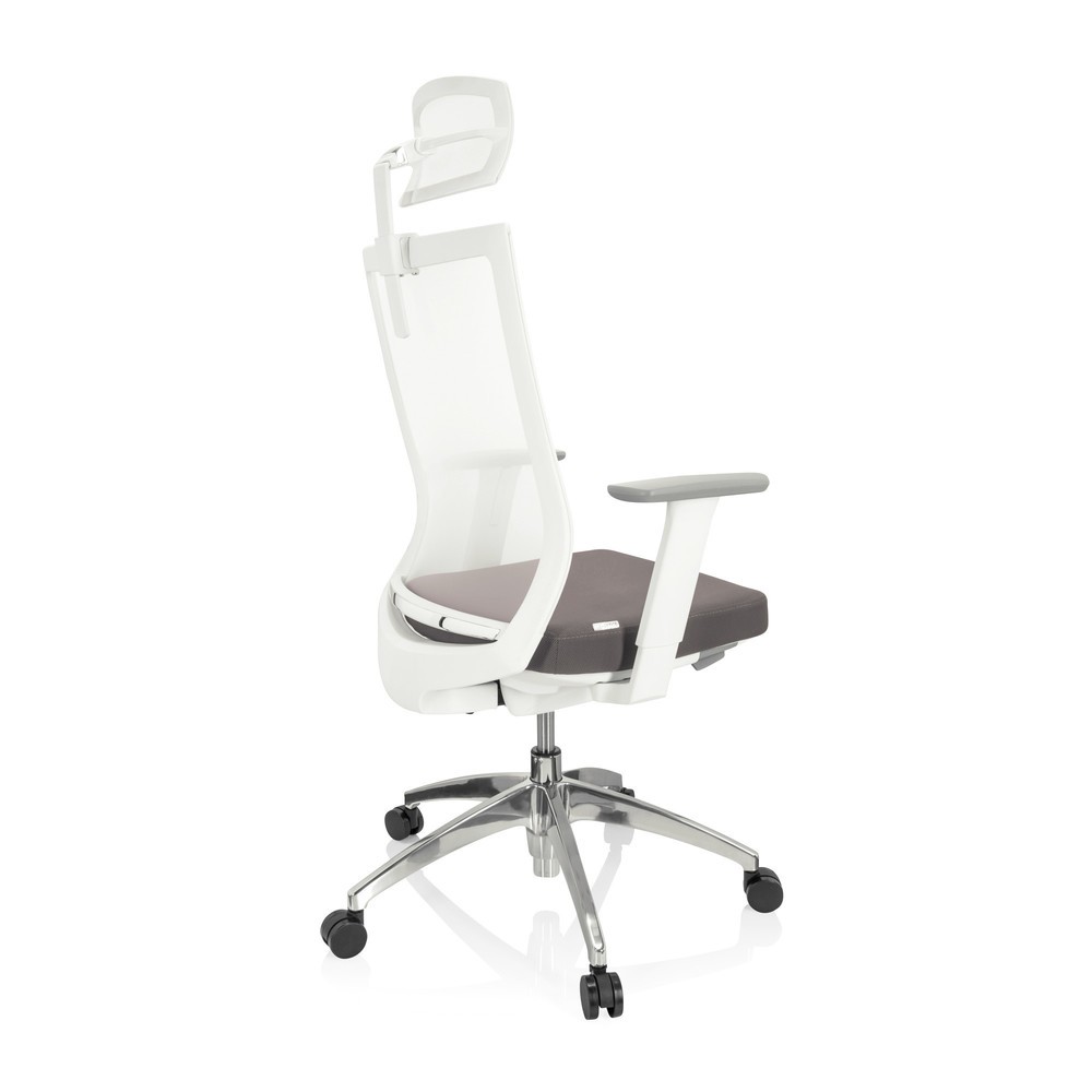 Produktabbildung Nr. 10: hjh OFFICE Bürostuhl / Drehstuhl ASPEN WHITE PRO Netzstoff transparent / Sitz Stoff, grau