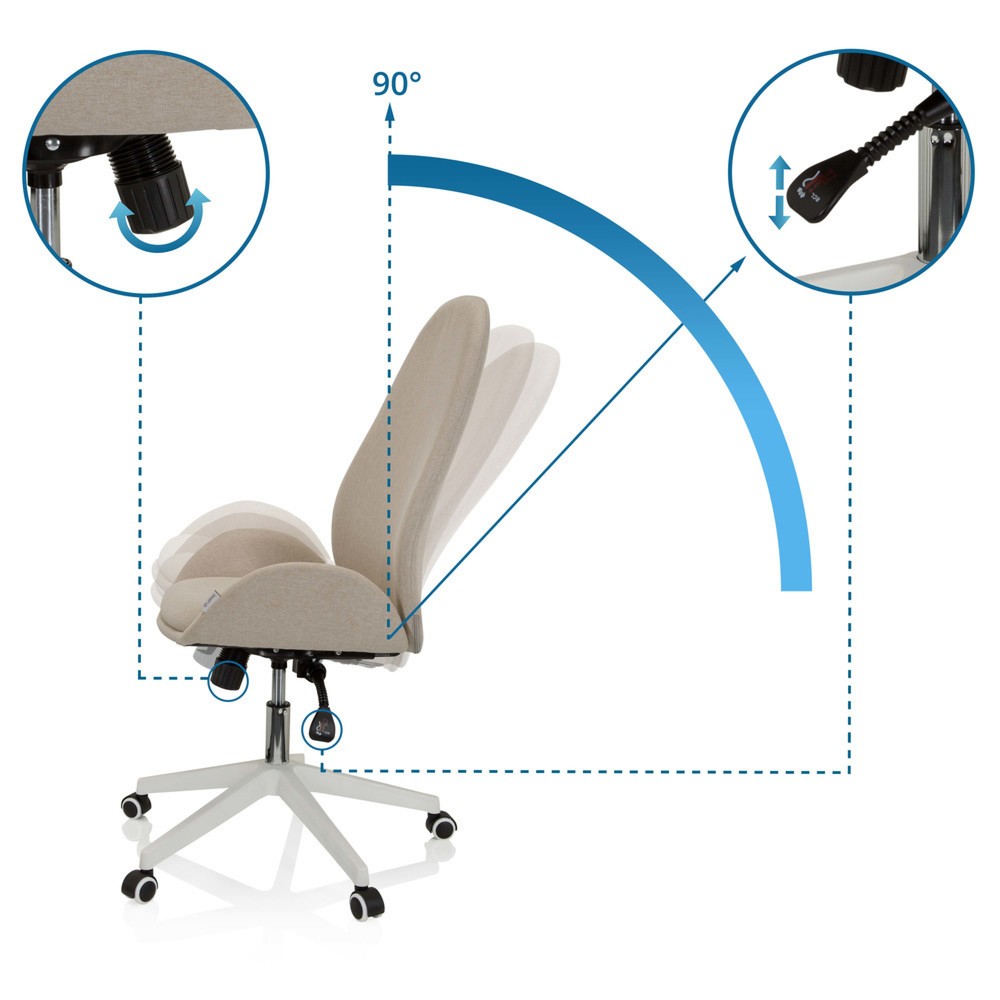 Produktabbildung Nr. 3: hjh OFFICE Bürostuhl / Drehstuhl AVEA I Stoff, beige