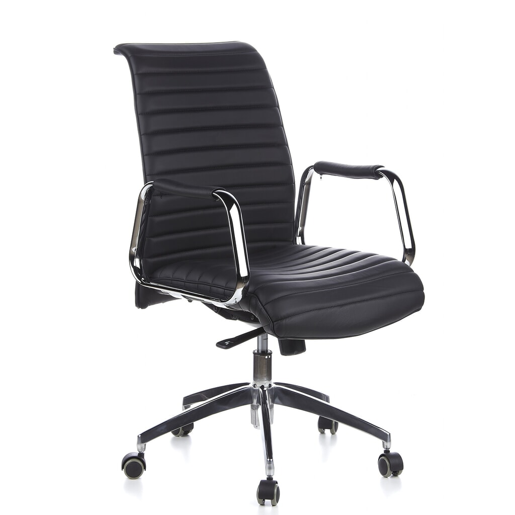 hjh OFFICE Bürostuhl / Chefsessel ASPERA 10 Leder, schwarz Produktabbildung Nr. 4: hjh OFFICE Bürostuhl / Chefsessel ASPERA 10 Leder, schwarz